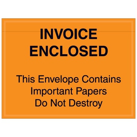 Bsc Preferred 4-1/2 x 6'' Orange Panel-Face ''Important Papers Enclosed'' Envelopes, 1000PK PL416